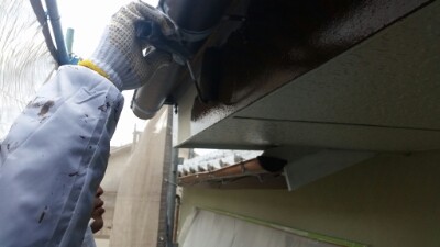 破風木部仕上げ