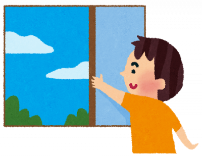換気の様子（イラスト）